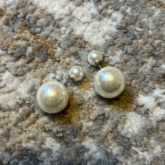 Jewelry - Pearl earrings with pearl back. Costume jewelry.